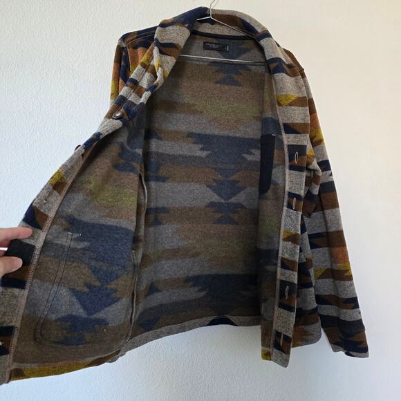 Junk Food Clothing Los Angeles Aztec Southwestern Cardigan Mens Size L Brown - Picture 3 of 11